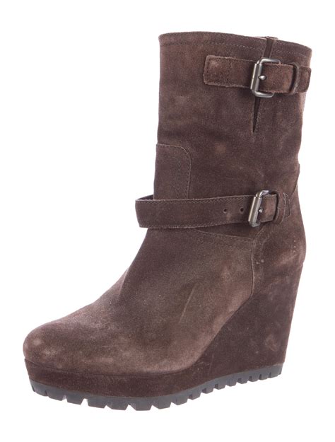 prada sport suede wedge boots|prada ankle boots women's.